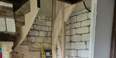 Fabrication d'un escalier en hêtre en Haute-Normandie