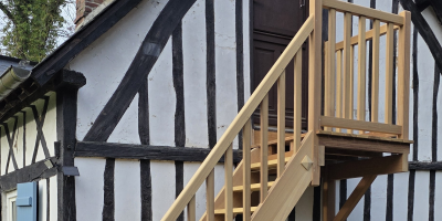 Fabrication d'un escalier extérieur en bois Iroko près de Dieppe