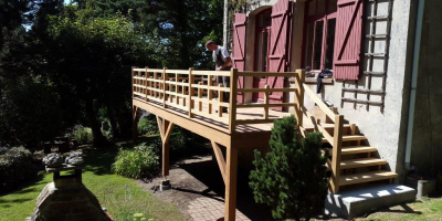 Terrasse et garde corps sur pilotis à VARENGEVILLE