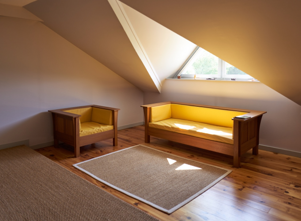Parquet en pin rustique, mobilier Iroko à PALUEL